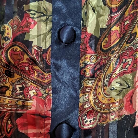 Victoria's Secret Gold Label Stripe Floral Blouse - Picture 3 of 6